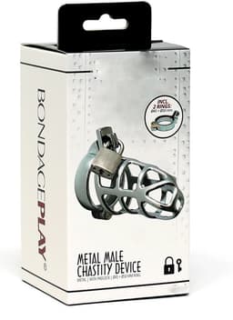 Bondage Play - metalen kuisheidsgordel met slot — thumbnail 2