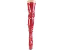 Pleaser - ADORE-3000HWR Plateau Overknee Laarzen - Paaldans schoenen - 40 shoes - Rood — thumbnail 2