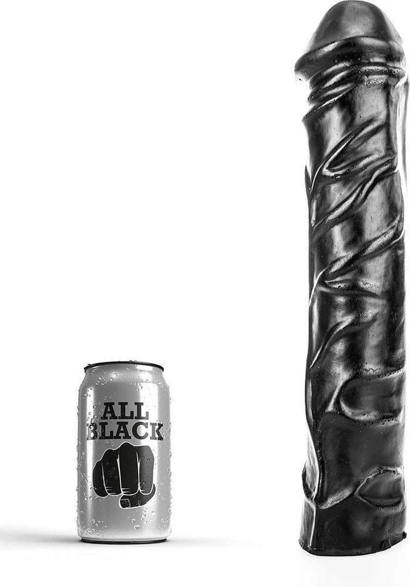 All Black Grote zwarte realistische dildo 33 cm — afbeelding 1