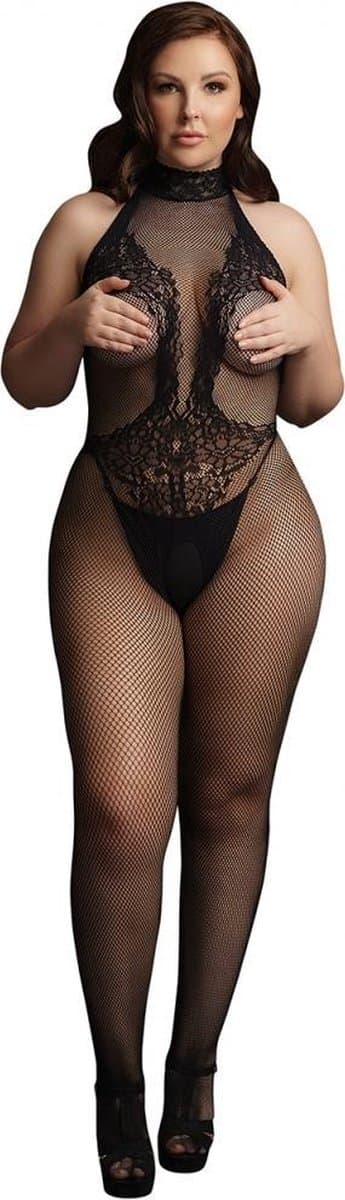 Visnet en Kanten Bodystocking - Plus Size — afbeelding 1