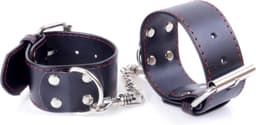 Bossoftoys - Handcuffs - Handboeien  - met Studs - Wristcuffs - 4 Cm - Red Line - 33-00115 — thumbnail 1