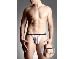 SoftLine Collection - Sexy heren string met rits aan de voorkant wit Maat:S-L S t/m L