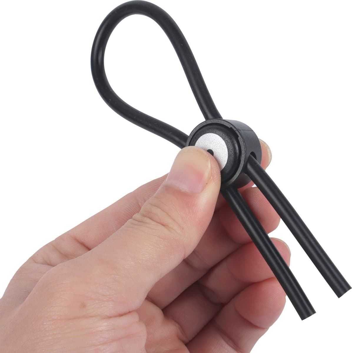Banoch | Verstelbare Lasso Cockring | Zwart Siliconen | One Size | penisring — afbeelding 1