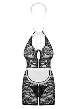 Obsessive Serveerster - Erotische Rollenspel Kleding - Maat S/M - Zwart — thumbnail 11