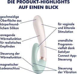Satisfyer, Bluetooth Rabbit, Heat Wave, 20 cm, met warmtefunctie, met app-bediening, 2 motoren, gemaakt van siliconen — thumbnail 3
