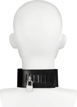 EIS, halsband, gladleerlook, met slot, incl. lijn — thumbnail 5