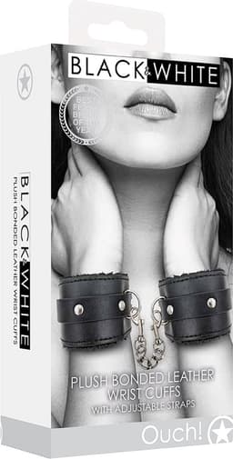 Plush Bonded Leather Hand Cuffs - With Adjustable Straps — thumbnail 10