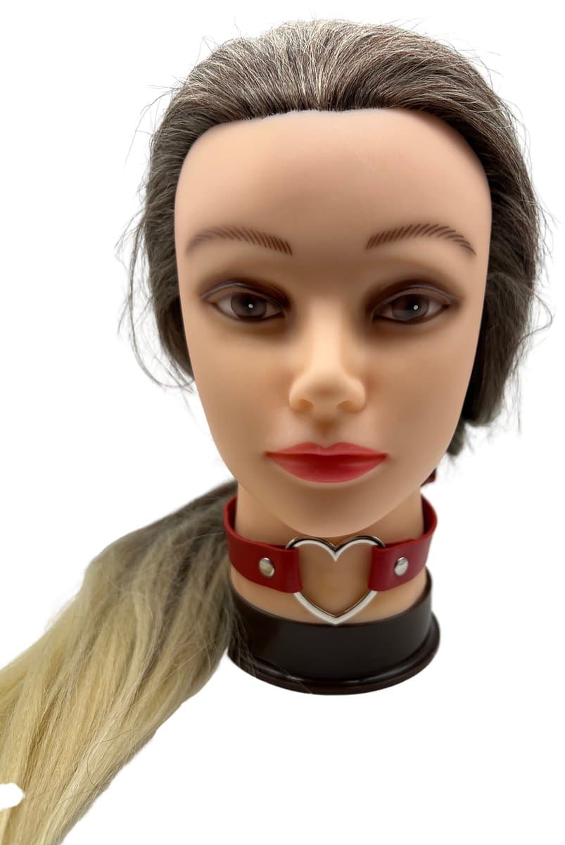 Choker, Halsband, Hartje, Rood, Hals versiering, Nekdecoratie — afbeelding 1