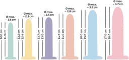 6 Delige Dildo Training Set in Pastel Kleuren - 6 Oplopende Maten Dildo's voor Anale of Vaginale Training - Dildo's met Sterke Zuignap - Siliconen Dildo's - Compatibel met Strap-on - Dildo Trainings Set — thumbnail 2