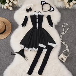 LekkerStout Lolita Kostuum - 6-Delig Incl. Accessoires - Cosplay - Sexy Lingerie | L | ( LS028 ) — thumbnail 1