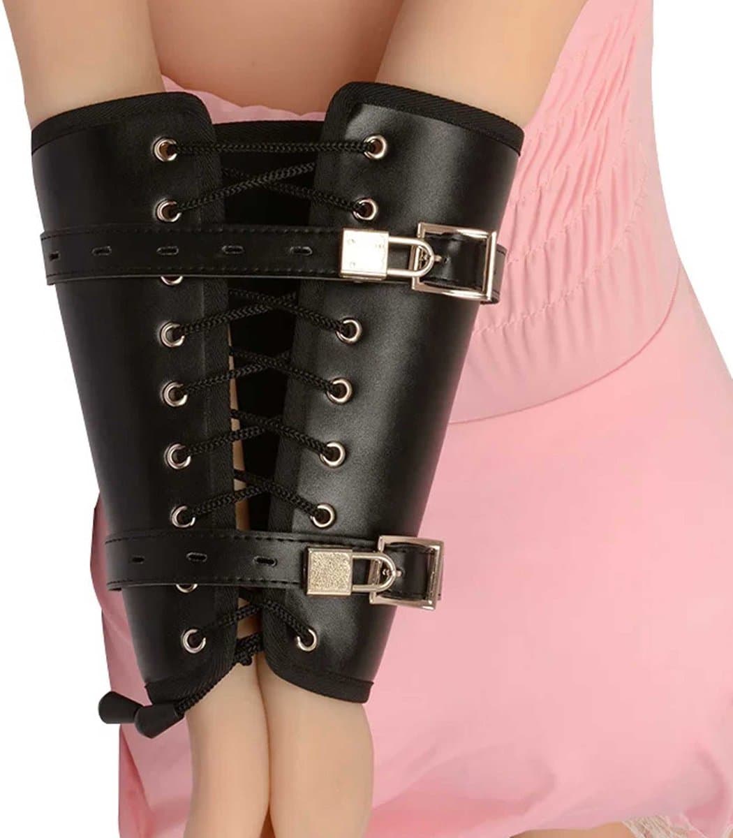 Dwangbuis handboeien met sleutel en slot - BDSM - Slaaf - Leder - Hoge kwaliteit — afbeelding 1