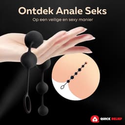 Quick Relief Anal Beads™ - Anale Kralen - Anaalketting - Sex Toys - Buttplug - Vaginale Ballen - Anale Speeltjes - Siliconen - 40 cm lengte - Zwart — thumbnail 9