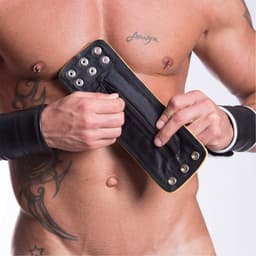 665 Leather - Leren Pols Portemonnee - Zwart Wit - Wrist Wallet Zip Black White — thumbnail 3