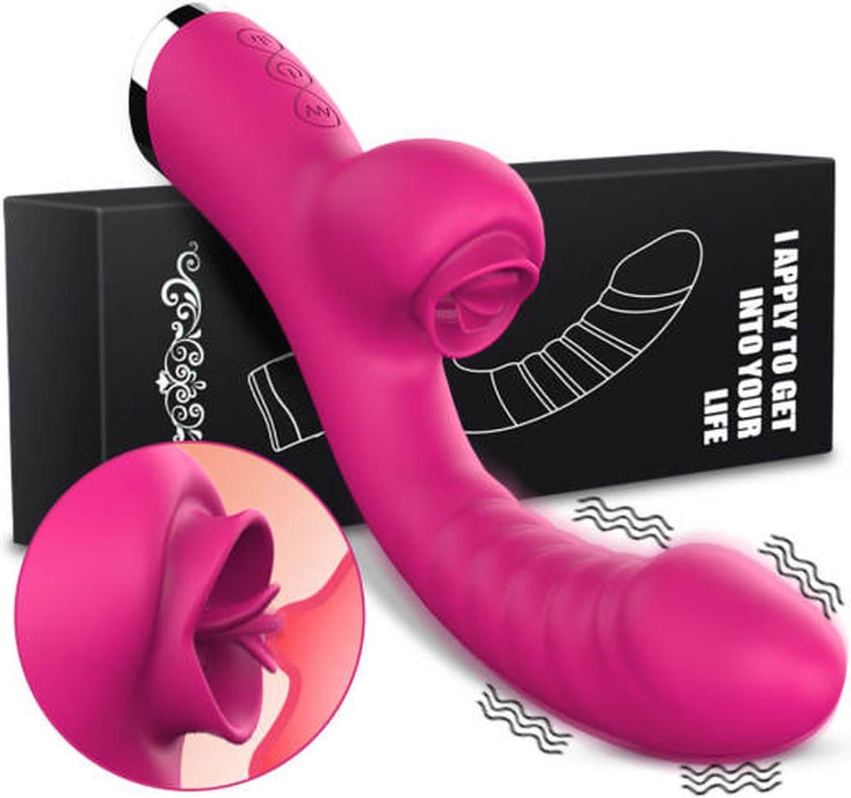 Roze Dubbele Penetratie Vibrator - Luchtdruk Vibrator - Clitoris & G Spot stimulator - Krachtig - Vibrators - Vibrators voor vrouwen - Sex toys - Vibrator-Discreet Bezorgde -Licking Sucking - sex speeltjes vrouw — afbeelding 1