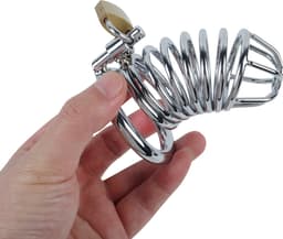 Banoch | Cockcage Zilver metaal | Chastity Cage met 3 ringen | 40 mm, 45 mm & 50 mm — thumbnail 3