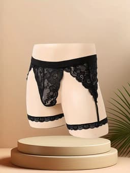 LekkerStout Heren Jarretel Ondergoed - Zwart - Sexy Herenondergoed | M-XL | ( LS162 ) — thumbnail 7