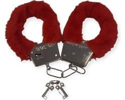 Doodadeals® - Handboeien Erotiek - Metaal - Seks - Rood Imitatie Bont - Inclusief 2 Sleutels