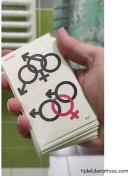Erotische tijdelijke tattoo - trio VMM - swingers - partnerruil - cuckold - neptattoo volwassenen - erotiek voor vrouwen - erotic temporary tattoo — thumbnail 3