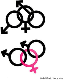 Erotische tijdelijke tattoo - trio VMM - swingers - partnerruil - cuckold - neptattoo volwassenen - erotiek voor vrouwen - erotic temporary tattoo — thumbnail 1