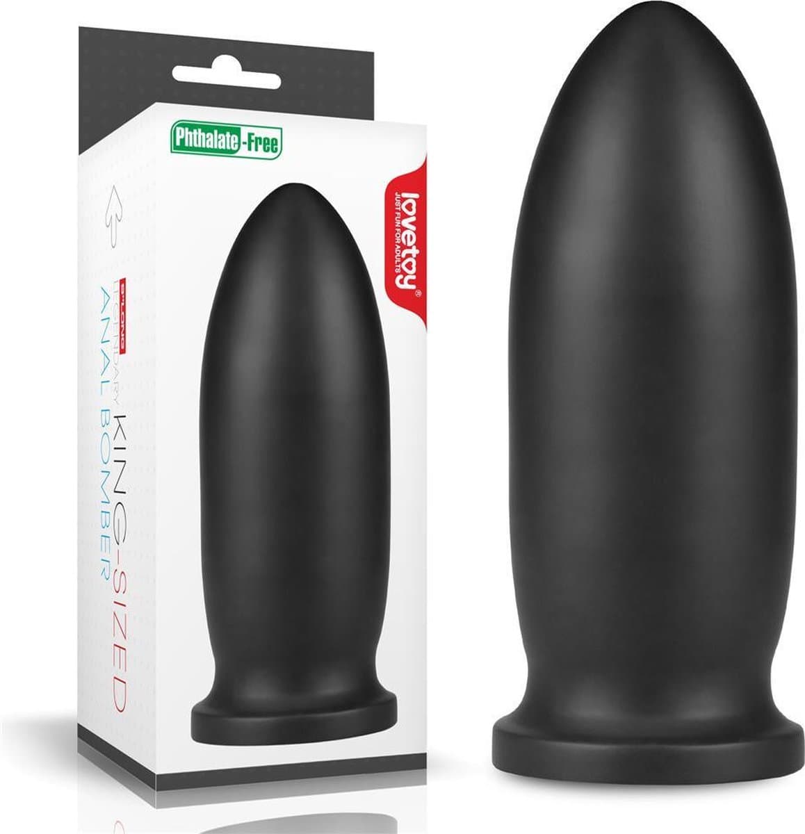 Lovetoy - King Size Buttplug - Anal Bomber - Diameter 8.5 cm - Lengte 23 cm - PVC - Zwart — afbeelding 1