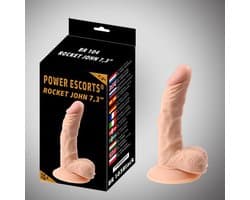 Power Escorts - Rocket John - Realistische Dildo - 7.3 Inch / 18.5 cm - BR104 - beige