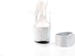 Pleaser - BEJEWELED-712RS Sandaal met enkelband, Paaldans schoenen - Paaldans schoenen - 36 Shoes - Zilverkleurig/Transparant — thumbnail 2