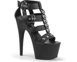 Pleaser - ADORE-758 Sandaal met enkelband, Paaldans schoenen - Paaldans schoenen - 41 Shoes - Zwart