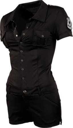 Cottelli Collection – Sexy Politie Outfit met Politie Embleem voor Spannende Aanvaringen – Maat XL – Zwart — thumbnail 3