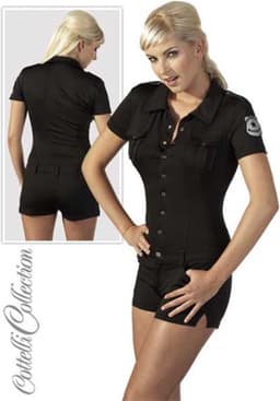 Cottelli Collection – Sexy Politie Outfit met Politie Embleem voor Spannende Aanvaringen – Maat XL – Zwart — thumbnail 2