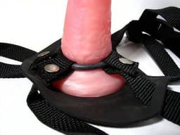 Dildo + Strapon harnas - Strapon dildo - Stevig en zacht - 22 cm verwenner - Cimejo - ®beige — thumbnail 4