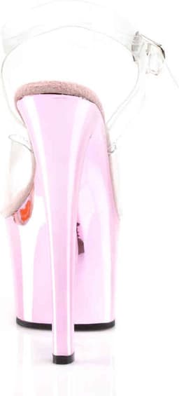 Pleaser - SKY308 Sandaal met enkelband, Paaldans schoenen - Paaldans schoenen - 44 Shoes - Roze/Transparant — thumbnail 3