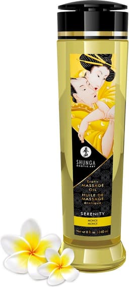 Shunga - Massageolie - Serenity Monoi (Hawaiaanse Tiarebloem) - 240 ml — thumbnail 1