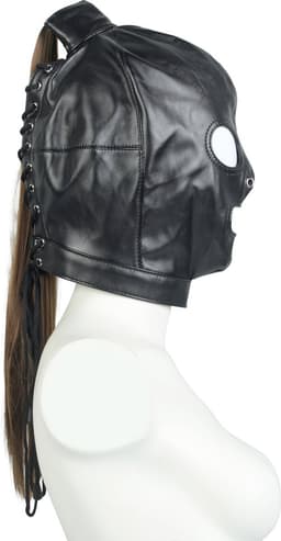 Banoch | Masker Pony Tail staart | zwart imitatie leer | Bondage play — thumbnail 4