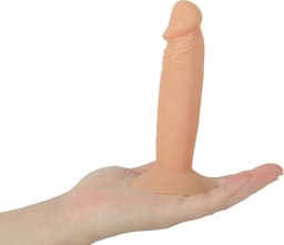 Banoch | rechte beige siliconen dildo met zuignap | small | 17 cm lang | Ø 3.2 cm — thumbnail 3