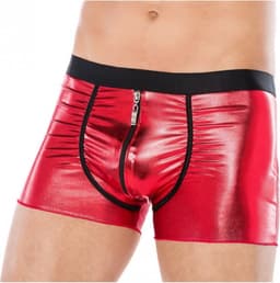 Andalea heren boxershorts rood van wetlook materiaal met ritssluiting 4XL/5XL — thumbnail 1