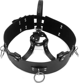Wand Vibrator Houder - Lederen Bondageriem Geschikt voor Wand Vibrator - BDSM-riem met Vibrator Houder - Bondageriem voor BDSM Play met Houder voor Wandvibrator en Bondageringen voor Bondage Touw en Handboeien — thumbnail 3