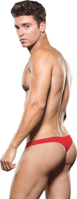 Envy - Microfiber Lowrise Zip String - M/L - Rood — thumbnail 3