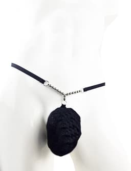 BamBella ® - String Kruisloos - One size - Sexy Zwart kralen Erotische onderbroek Heren — thumbnail 1
