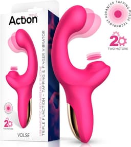 ACTION - Volse - Kloppende Vibrator - Stotende Vibrator - Vingeren - G-spot - Seksspeeltje voor Mannen en Vrouwen - Twee Motoren - Pink — thumbnail 5