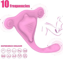 Draadloze slip en string vibrator - 10 vibratie standen - Geluidsdicht - Clitoris, G-spot en prostaat stimulatie - Bluetooth - App bestuurbaar - Vagina vorm - One size - Telefoon - Vibrerende toys - Kleding — thumbnail 2