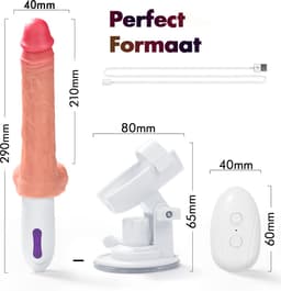 IntiMate® - LoveGod Stotende Dildo Vibrator - Vibrerende Seksmachine met Krachtige Zuignap - Waterdicht en Eenvoudig te Reinigen — thumbnail 8