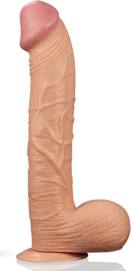 Realistische XXL King Size Dildo 30,5 cm lang en 5.5 cm dik - Levensechte Grote Dildo 30 cm lang - Realistische dildo met balzak en stevige zuignap - Realistische Dildo Met Zuignap en Balzak — thumbnail 1
