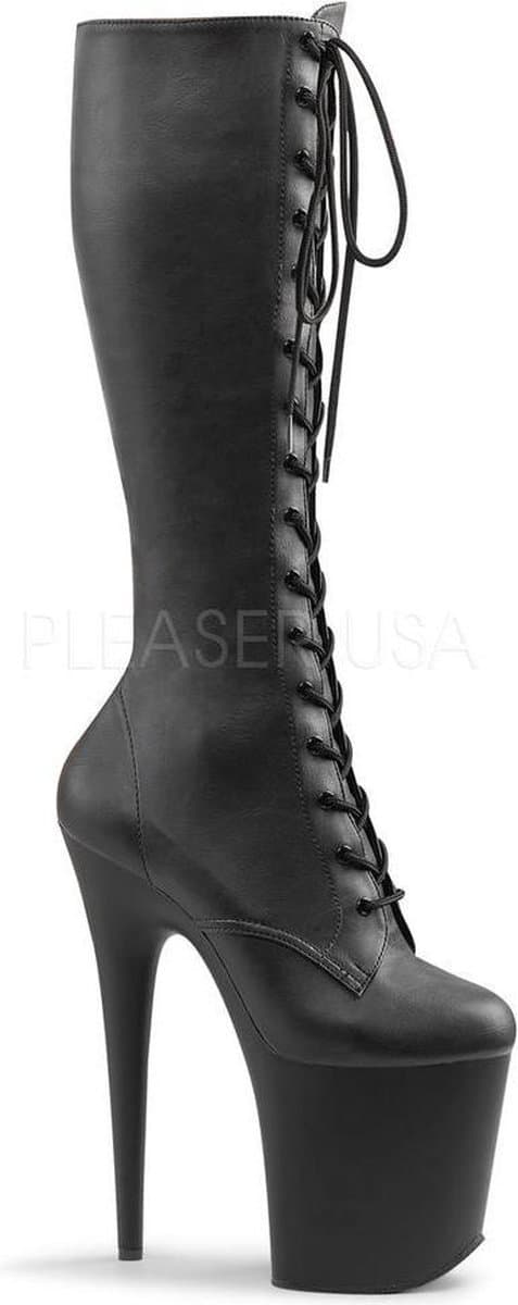 Flamingo-2023 hoge laars met stiletto hak en extreem hoog plateau mat zwart - Fetish Exotic Dancing - (EU 38 = US 8) - Pleaser — afbeelding 1