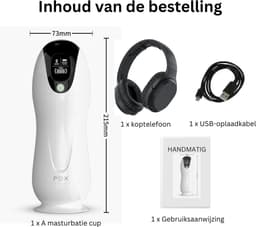 Sex Toys voor Mannen - Masturbator voor Man - Blow Job Stimulator - PocketPussy - Deepthroat - Mastrubator Elektrisch - Incl Koptelefoon met Kreungeluid — thumbnail 6