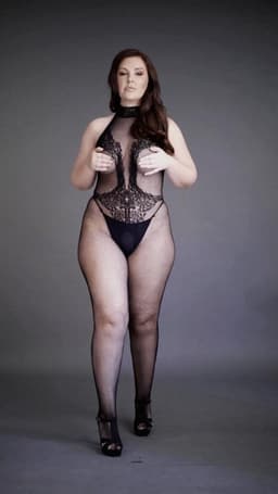 Visnet en Kanten Bodystocking - Plus Size — thumbnail 3