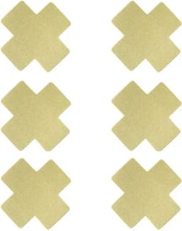 3 pairs of nipple covers - 3 Paar Tepelstickers - Boob stickers - Nipple stickers cross - Tepelplakkers - Goud/Beige -Sexy - Skin coloured - Erotisch feest - Festival - Gay Pride — thumbnail 1