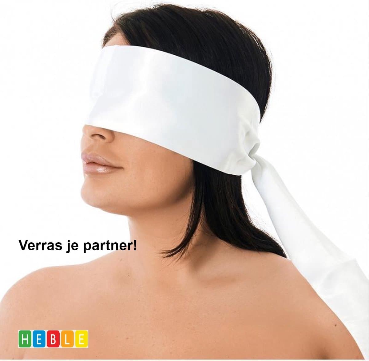 *** Bondage Blinddoek - Wit - 150 cm x 10 cm - Nylon - Bdsm - Plagen Stout - van Heble® *** — afbeelding 1