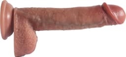 Quick Relief Dildo Ultra Realistic™ - Realistische Dildo met Balzak en Zuignap - Siliconen - Dubbel gelaagd - Anaal - Vaginaal - 21 CM — thumbnail 7