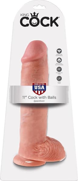 Pipedream King Cock Realistische Dildo met Ballen en Zuignap - beige - 28 cm — thumbnail 10