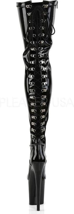 Pleaser - FLAMINGO-3063 Plateau Overknee Laarzen - Paaldans schoenen - 37 Shoes - Zwart — thumbnail 5